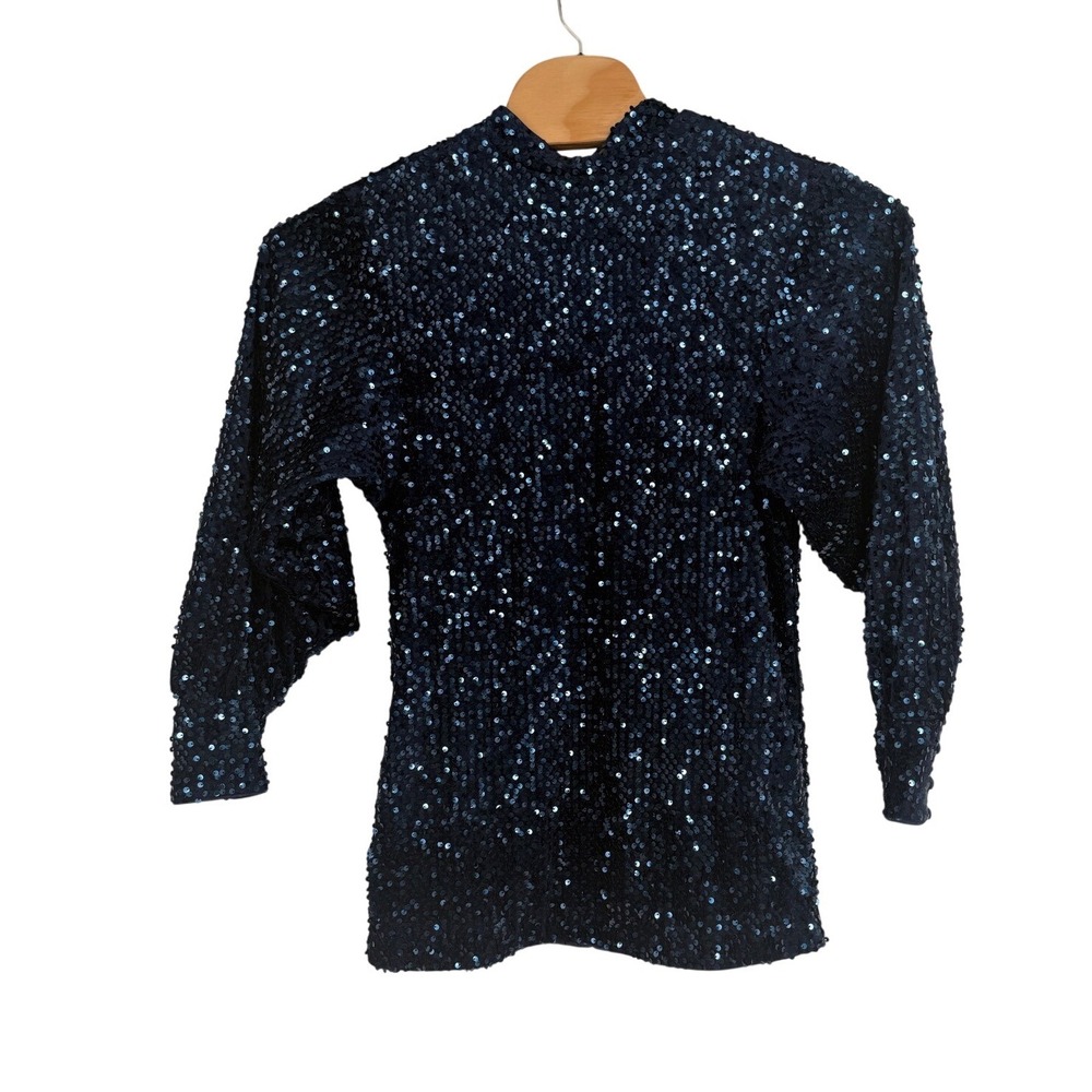 Camila Coelho Blue‎ Sequin Soraya Long Sleeve Mini Dress Small NWT